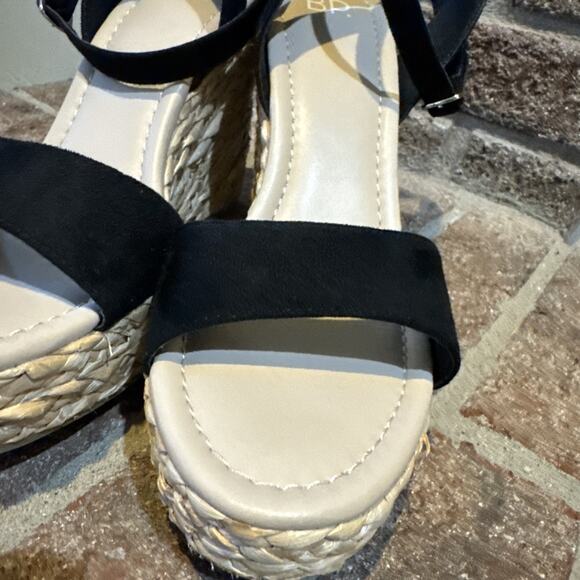 BP Ginny Espadrille Ankle Strap Wedge Sandal Women's Black Size 9 - Picture 14 of 16